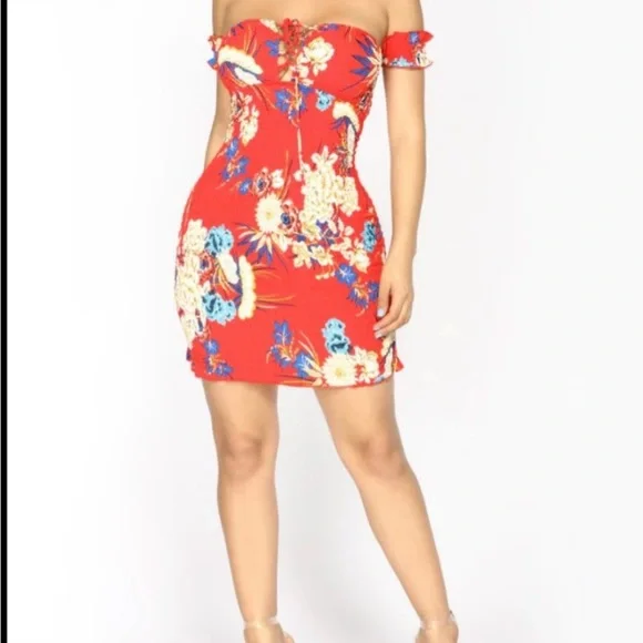 Fashion Nova | Dresses | Fashion Nova Red Tropical Floral Meant To Be  Smocked Mini Dress Small | Poshmark